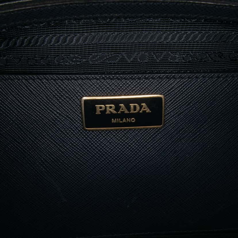 Prada Medium Bicolor Saffiano Lux Galleria Double Zip Satchel Blue Leather Good condition - Box View