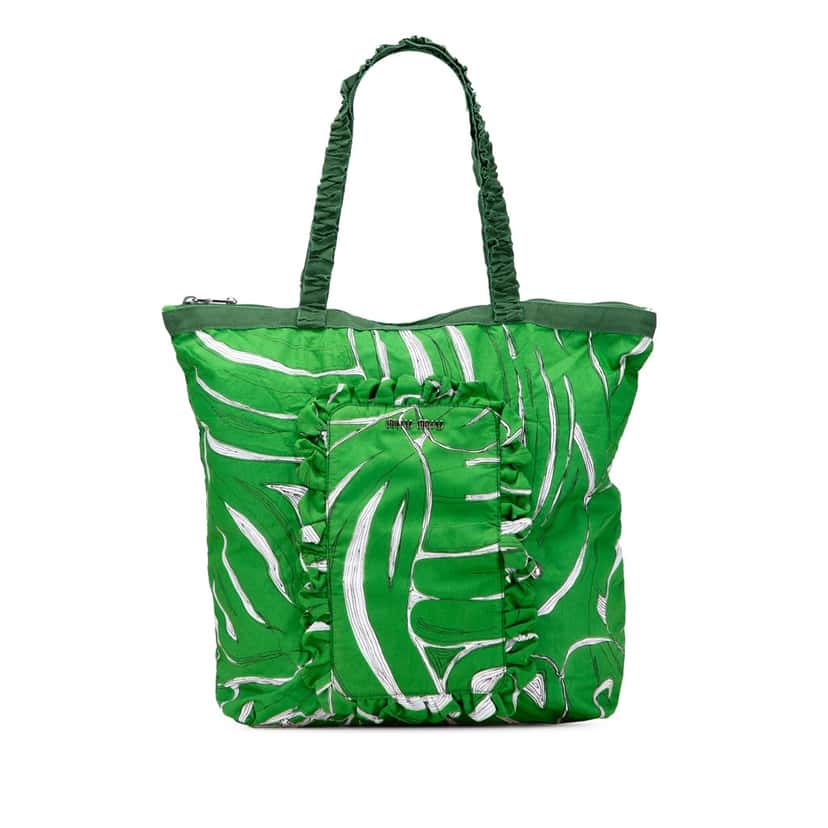 Miu Miu Canvas Printed Ivy Tote Green Canvas Very good condition - Front View