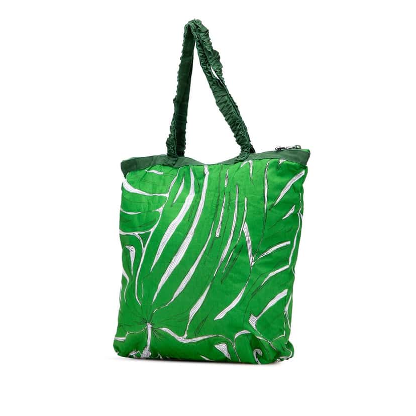 Miu Miu Canvas Printed Ivy Tote Green Canvas Very good condition - Back View