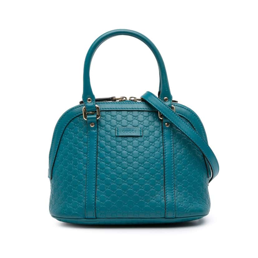 Gucci Mini Microguccissima Dome Satchel Blue Leather Good condition - Front View