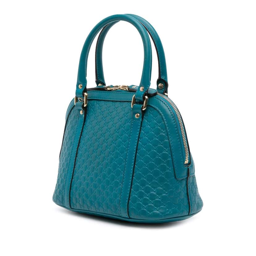 Gucci Mini Microguccissima Dome Satchel Blue Leather Good condition - Back View