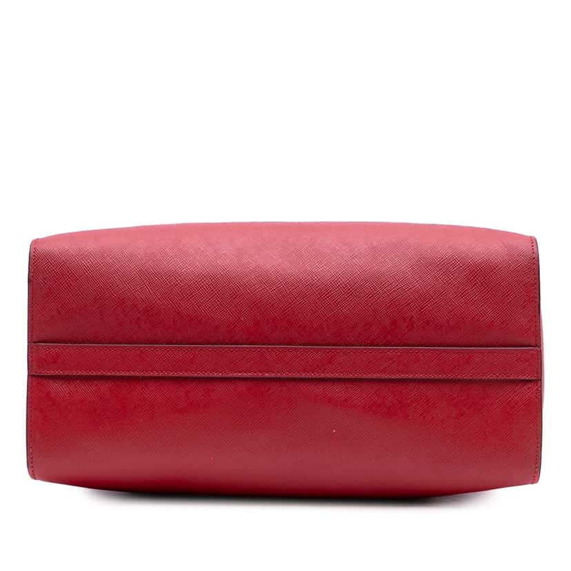 Prada Soft Calf Trimmed Saffiano Lux Satchel Red Leather Good condition - Inside View