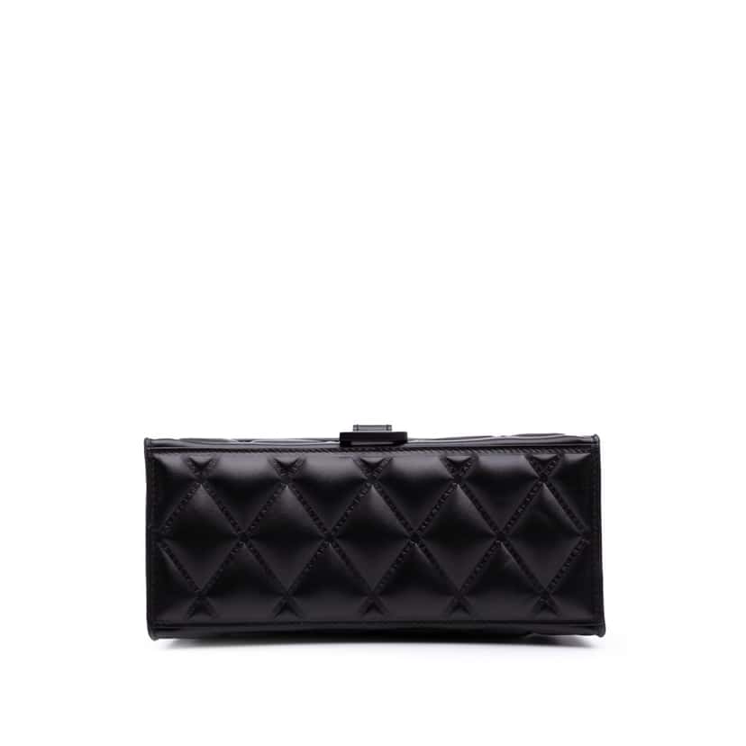 Balenciaga Small Quilted Leather Hourglass Top Handle Bag Black Leather Good condition - Inside View