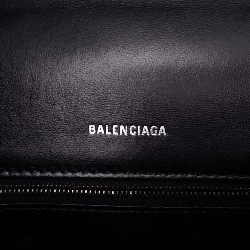 Balenciaga Small Quilted Leather Hourglass Top Handle Bag Black Leather Good condition - Box View