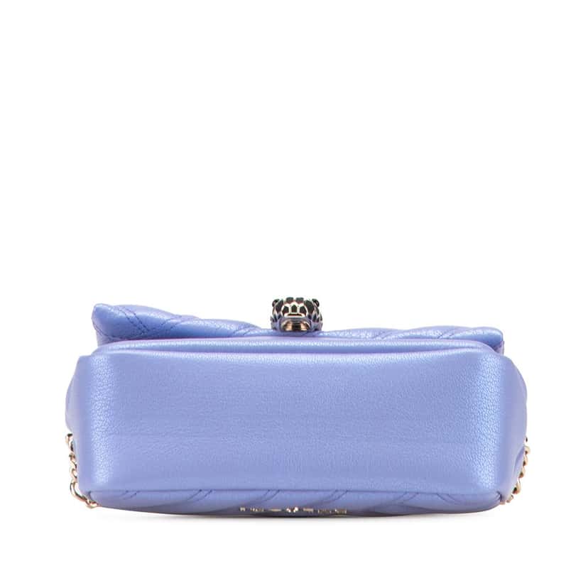 Bvlgari Leather Serpenti Cabochon Chain Crossbody Purple Leather Good condition - Inside View