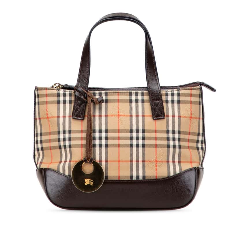Burberry Haymarket Check Canvas Tote Brown Canvas Good condition - Front View
