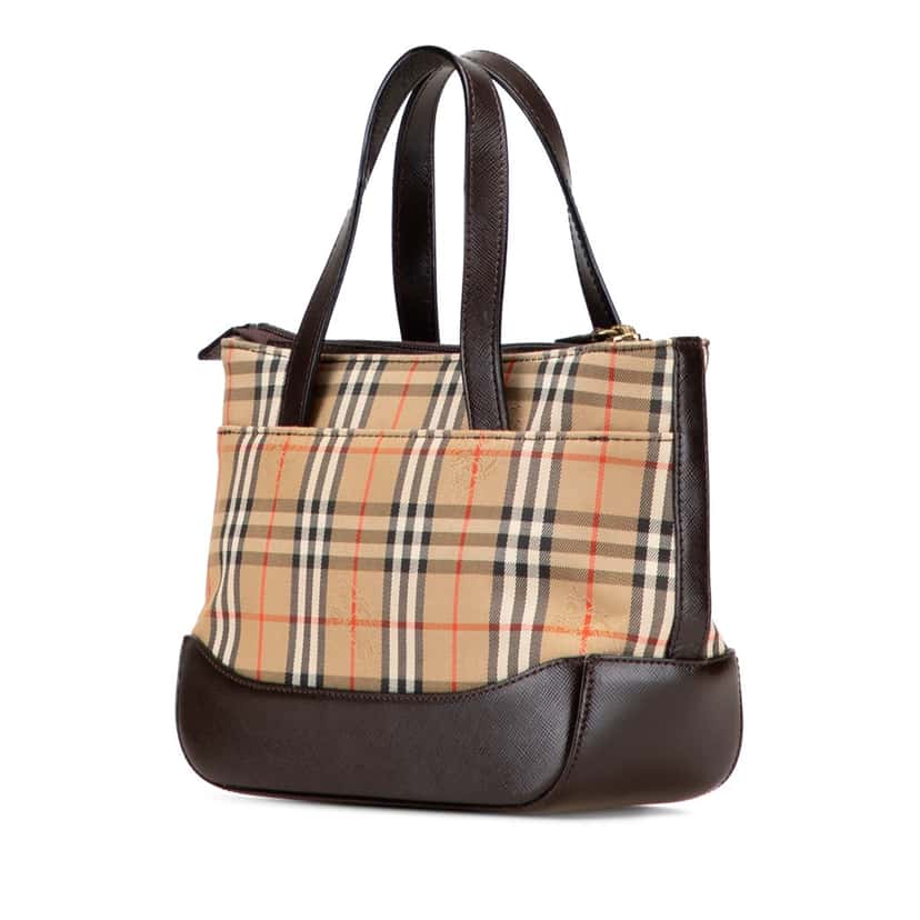 Burberry Haymarket Check Canvas Tote Brown Canvas Good condition - Back View