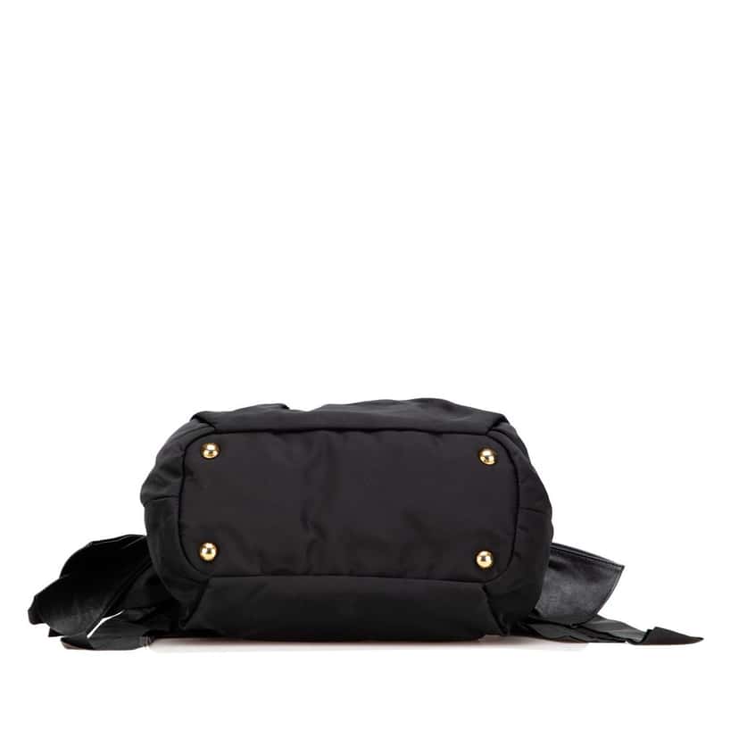 Prada Tessuto Logo Bow Satchel Black Good condition - Inside View