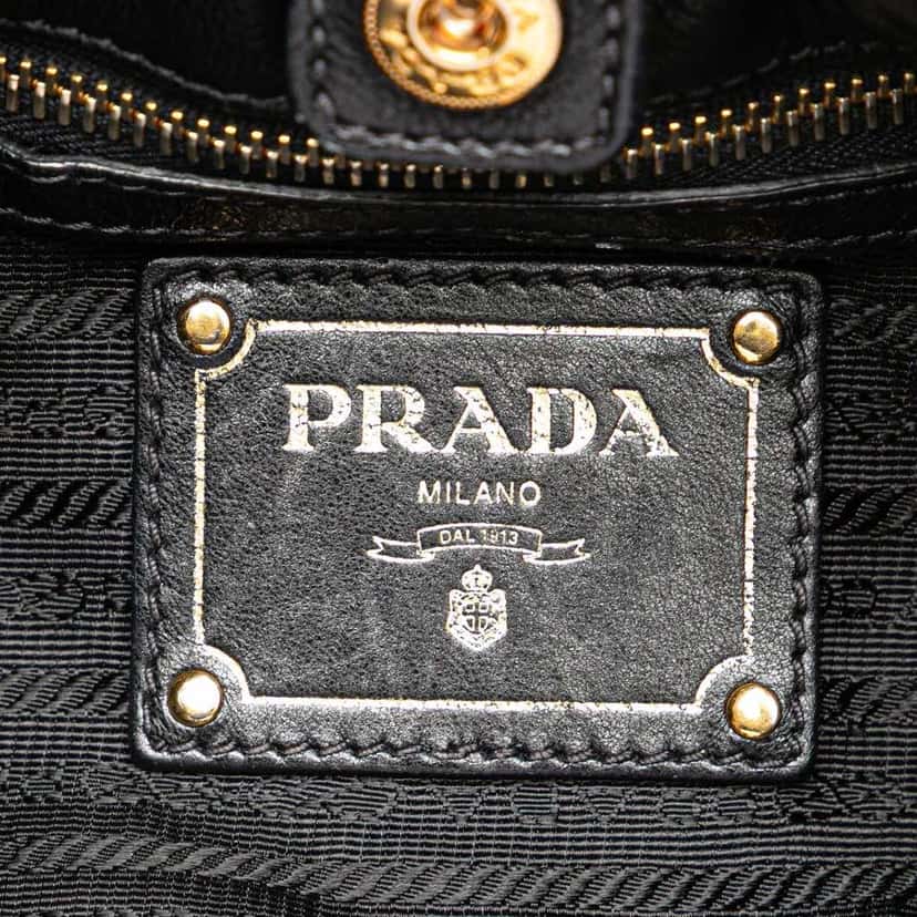Prada Tessuto Logo Bow Satchel Black Good condition - Box View