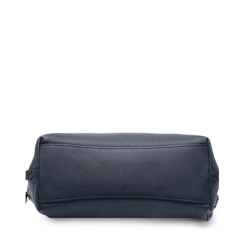 Prada Vitello Phenix Side Zip Shopper Tote Blue Leather Good condition - Inside View