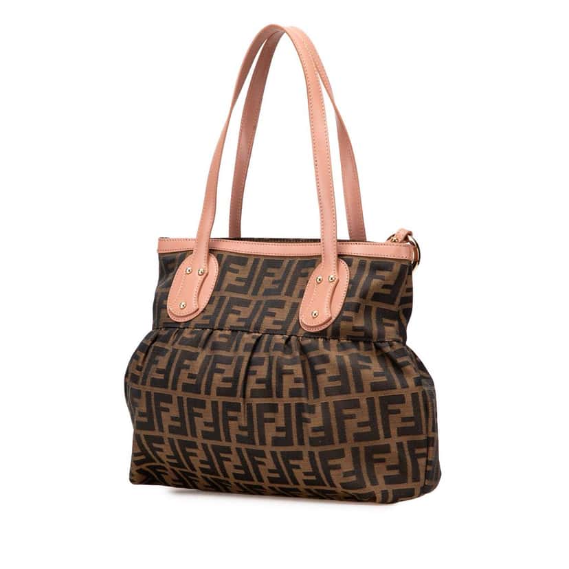 Fendi Small Zucca Canvas Chef Tote Brown Canvas Good condition - Back View