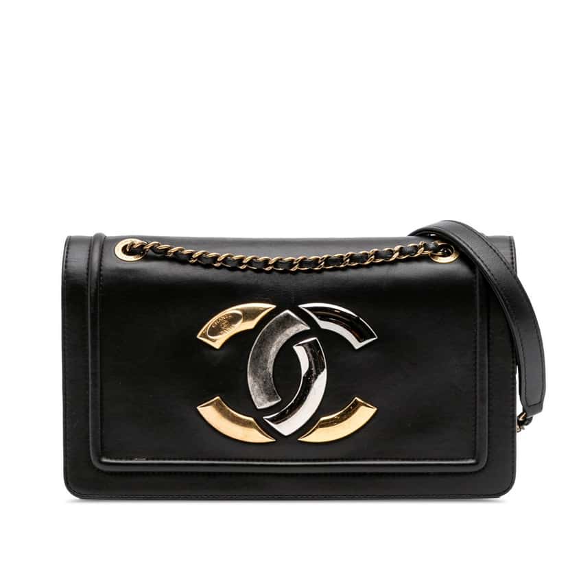 Chanel Lambskin CC Antico Flap Black Leather Good condition - Front View
