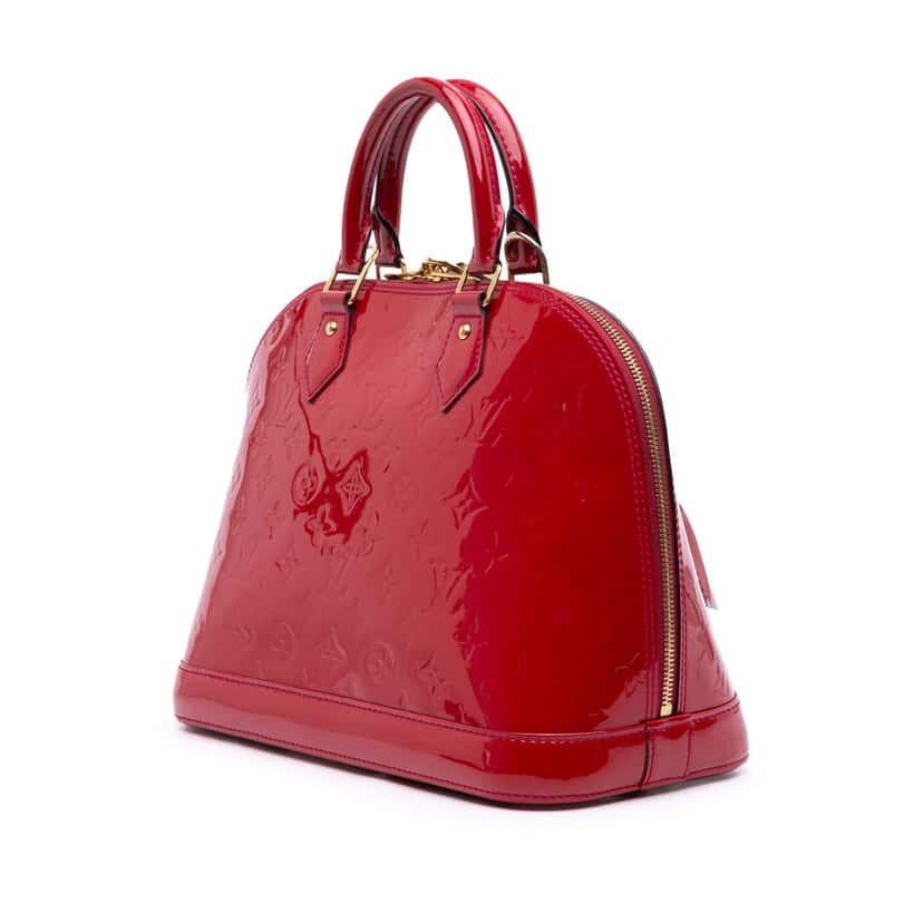 Louis Vuitton Monogram Vernis Alma PM Red Leather Good condition - Back View