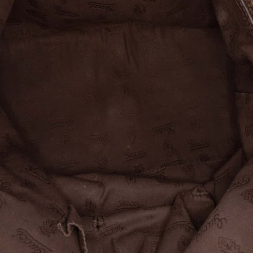 Gucci Medium GG Canvas Charm Dome Satchel Brown Canvas Good condition - Model View