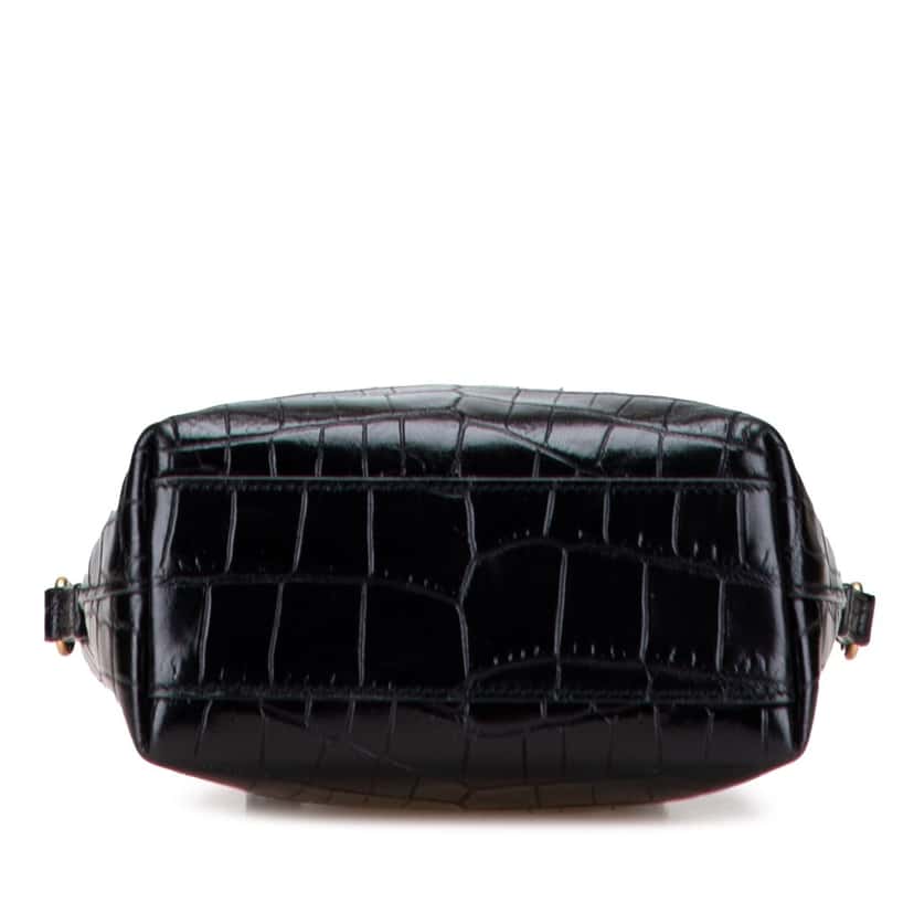 Saint Laurent Mini Toy Embossed Leather Shopping Tote Black Leather Good condition - Inside View