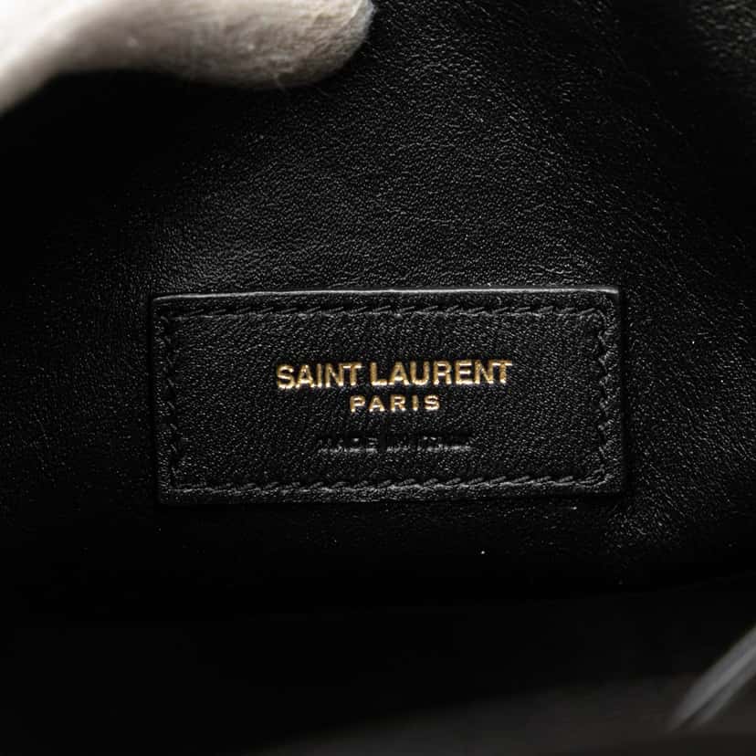 Saint Laurent Mini Toy Embossed Leather Shopping Tote Black Leather Good condition - Box View
