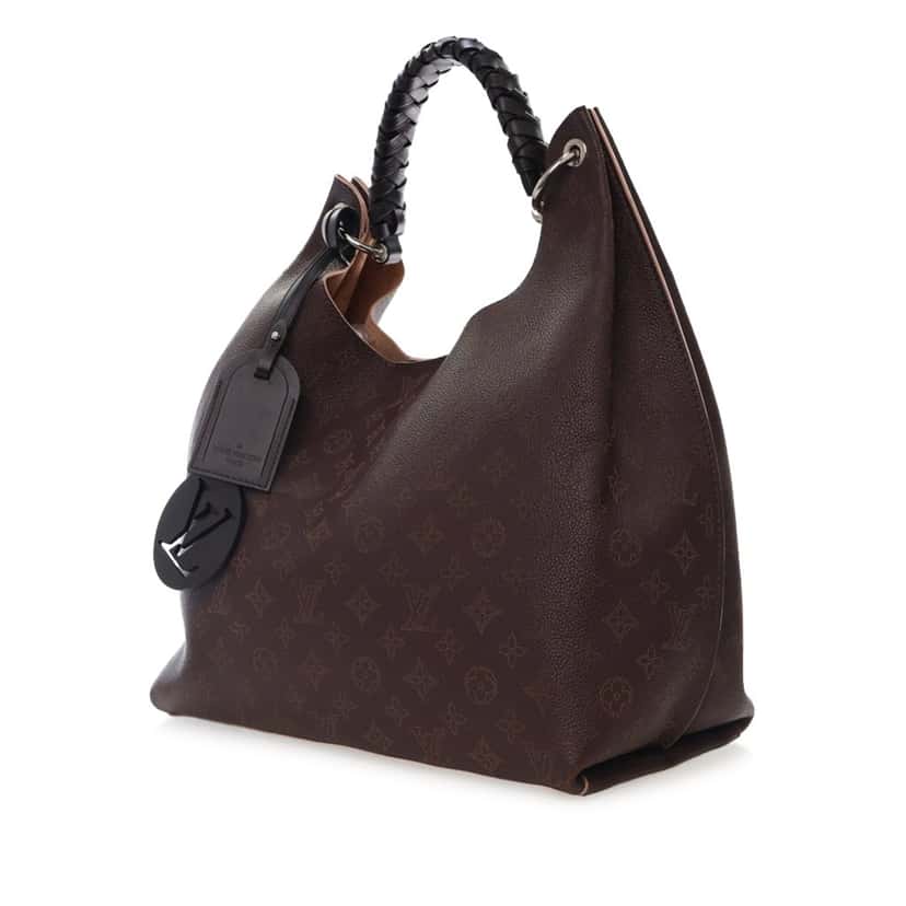 Louis Vuitton Monogram Mahina Carmel Hobo Brown Leather Good condition - Back View
