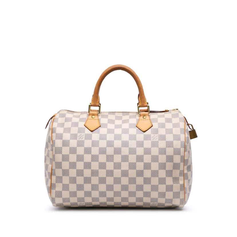 Louis Vuitton Damier Azur Speedy 30 White Canvas Good condition - Front View