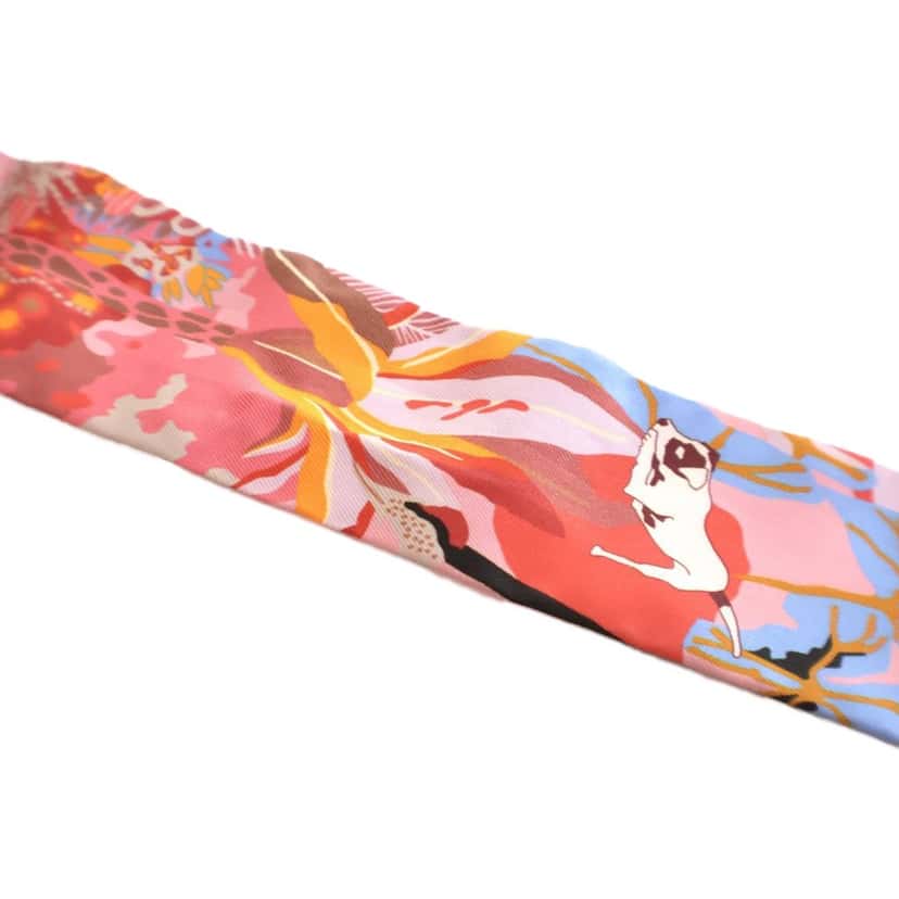 Hermès En Liberte Silk Twilly Scaf Pink Silk Good condition - Inside View