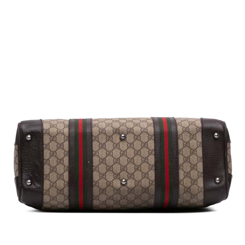 Gucci GG Supreme Web Boston Bag Brown Canvas Good condition - Inside View