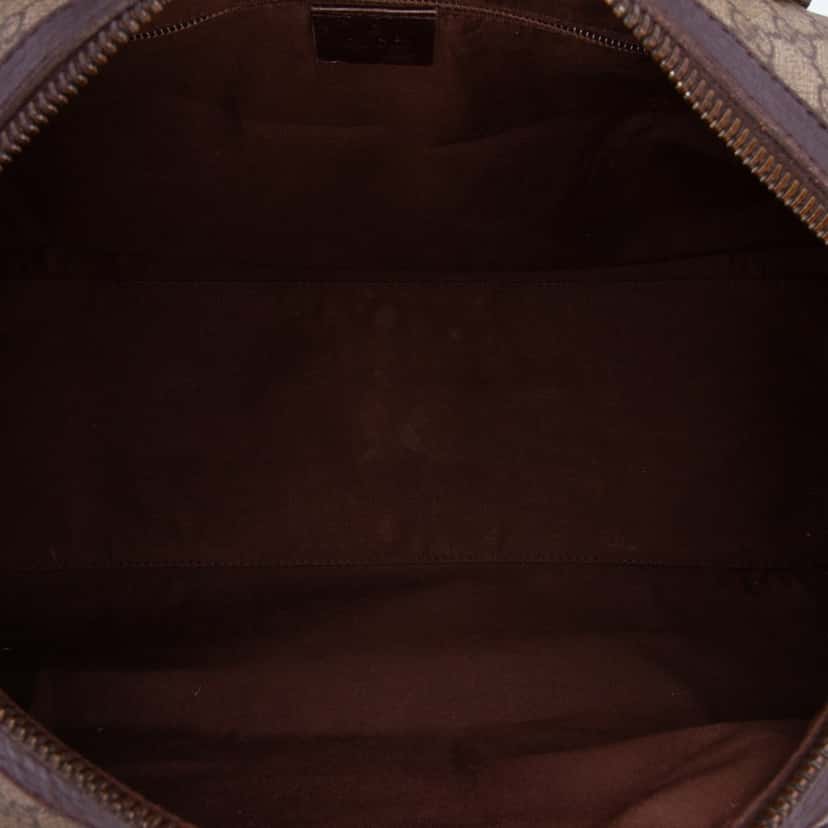 Gucci GG Supreme Web Boston Bag Brown Canvas Good condition - Model View