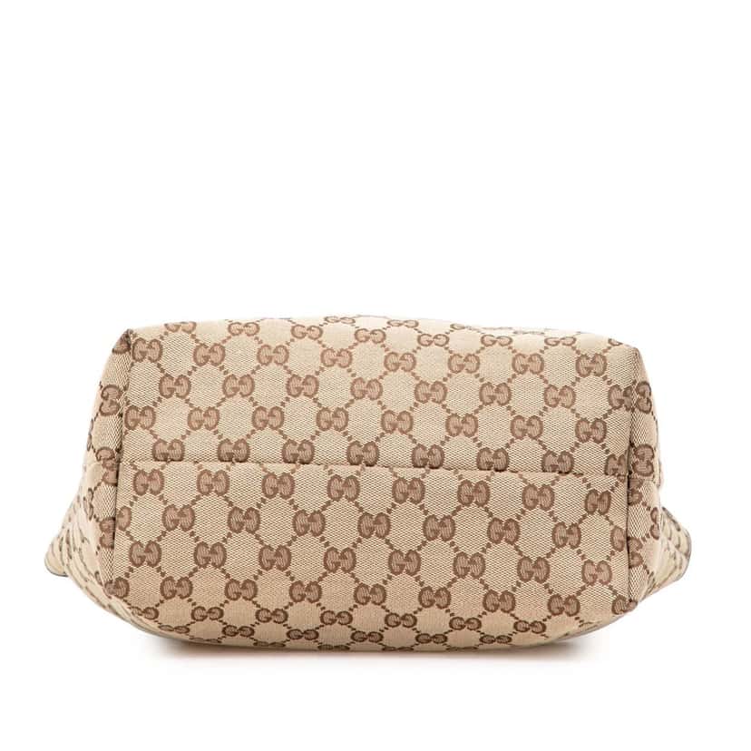 Gucci GG Canvas Embroidered Mushroom Tote Brown Canvas Good condition - Inside View