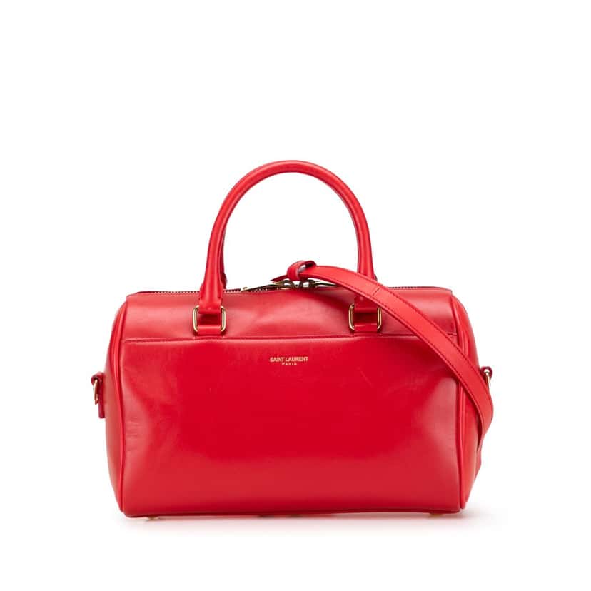 Saint Laurent Baby Leather Classic Duffle Satchel Red Leather Good condition - Front View