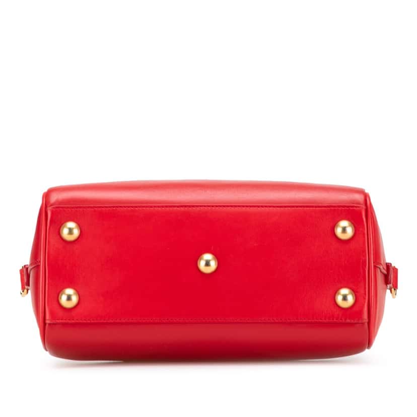 Saint Laurent Baby Leather Classic Duffle Satchel Red Leather Good condition - Inside View