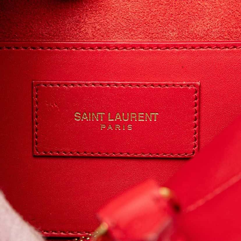 Saint Laurent Baby Leather Classic Duffle Satchel Red Leather Good condition - Box View