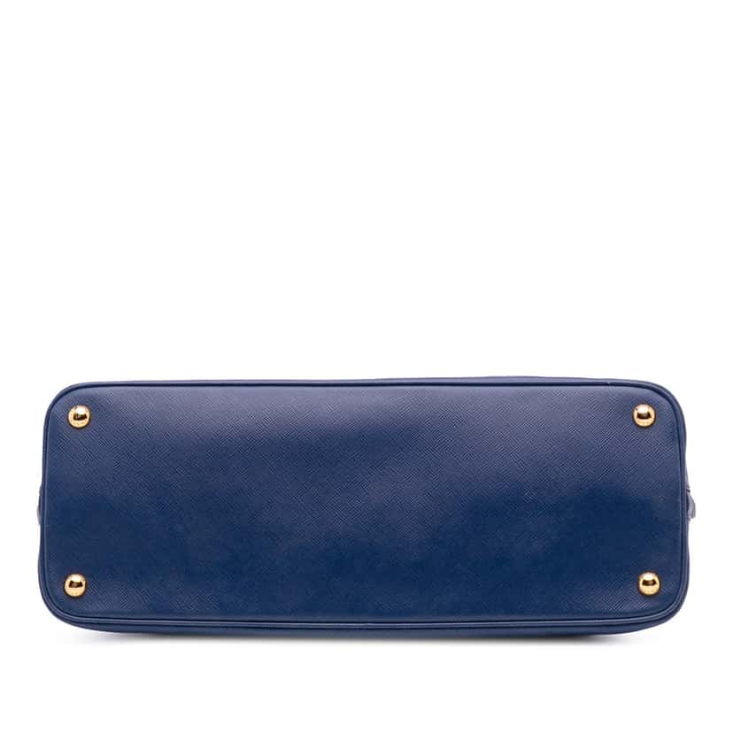 Prada Large Saffiano Lux Promenade Satchel Blue Leather Good condition - Inside View