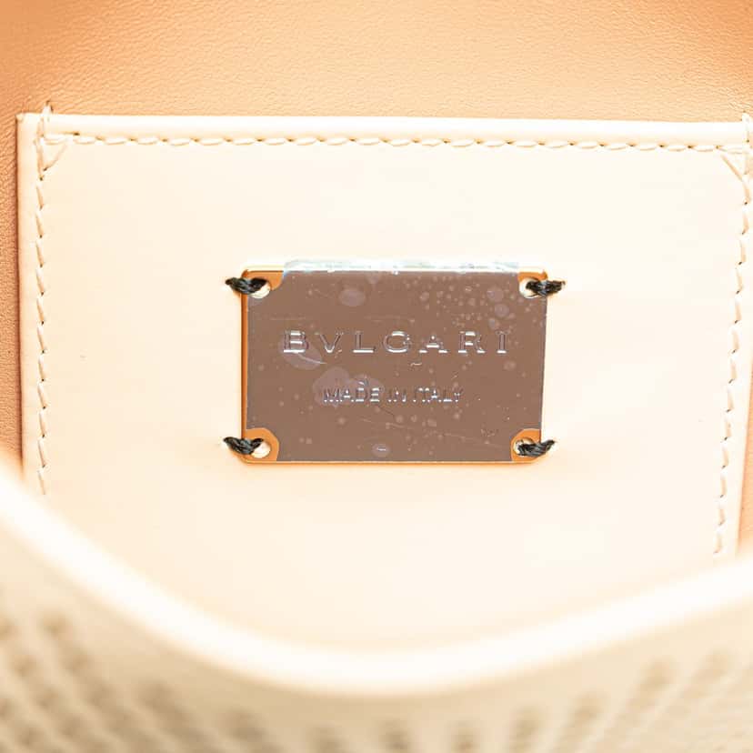 Bvlgari Small Laser Cut Calfskin Serpenti Forever Diamond Blast Sunshine Crossbody White Leather Good condition - Box View
