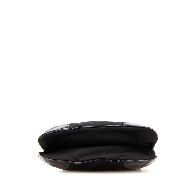 Prada Vitello Trimmed Tessuto Zip Top Crossbody Black Good condition - Inside View