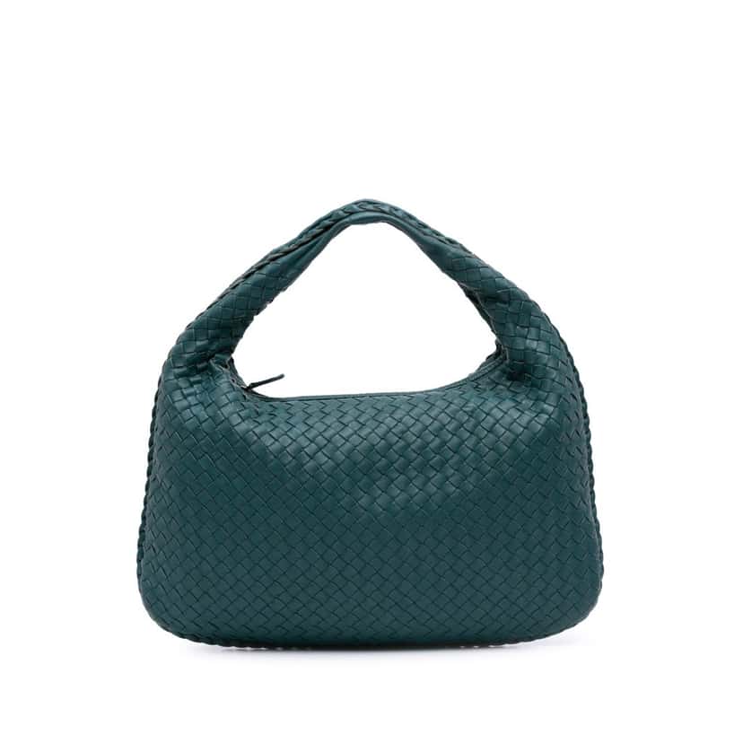 Bottega Veneta Small Nappa Intrecciato Veneta Hobo Blue Leather Good condition - Front View