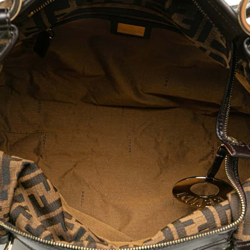Fendi Large Zucca Canvas Chef Shoulder Bag Brown Canvas Good condition - Model View