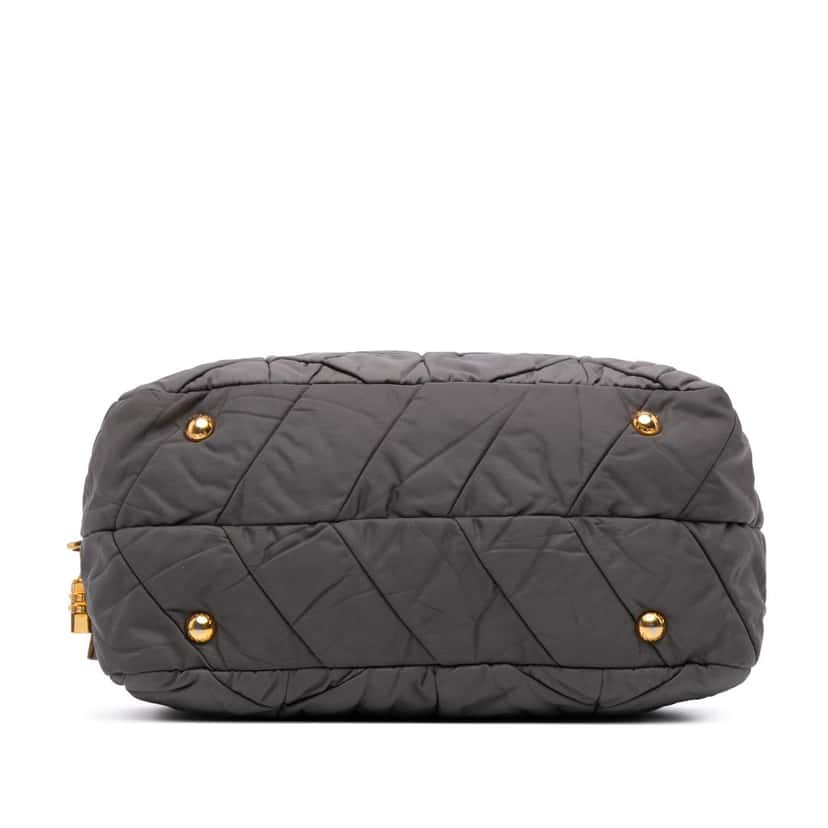 Prada Chevron Quilted Tessuto Dome Satchel Grey Good condition - Inside View