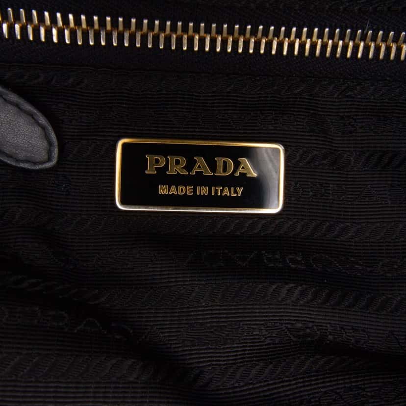 Prada Chevron Quilted Tessuto Dome Satchel Grey Good condition - Box View