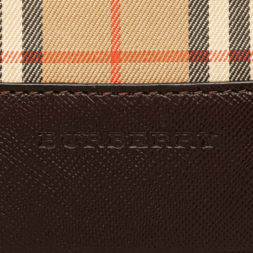 Burberry Haymarket Check Canvas Handbag Brown Canvas Good condition - Box View