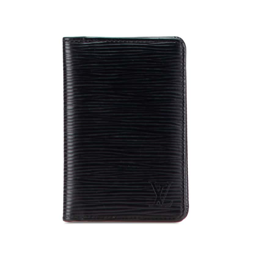 Louis Vuitton Epi Business Card Holder Black Leather Good condition - Front View