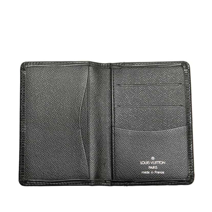 Louis Vuitton Epi Business Card Holder Black Leather Good condition - Model View
