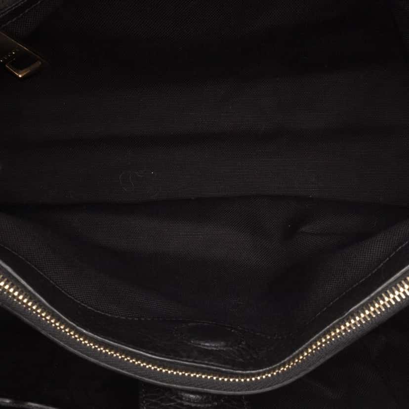 Gucci Medium Calfskin Bamboo Shopper Satchel Black Leather Good condition - Model View