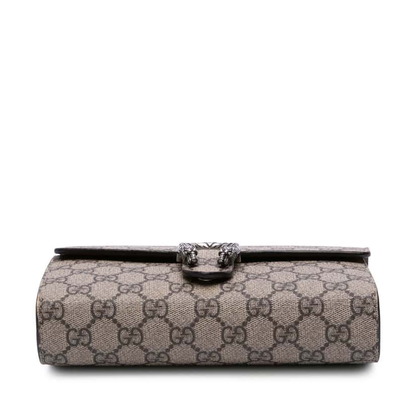 Gucci GG Supreme Dionysus Chain Wallet Brown Canvas Good condition - Inside View