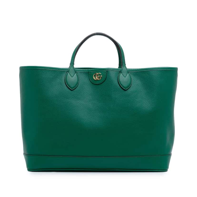 Gucci Medium Leather Ophidia Tote Green Leather Good condition - Front View