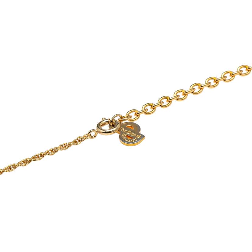 Dior Gold Plated CD Logo Pendant Necklace Gold Metal Good condition - Model View