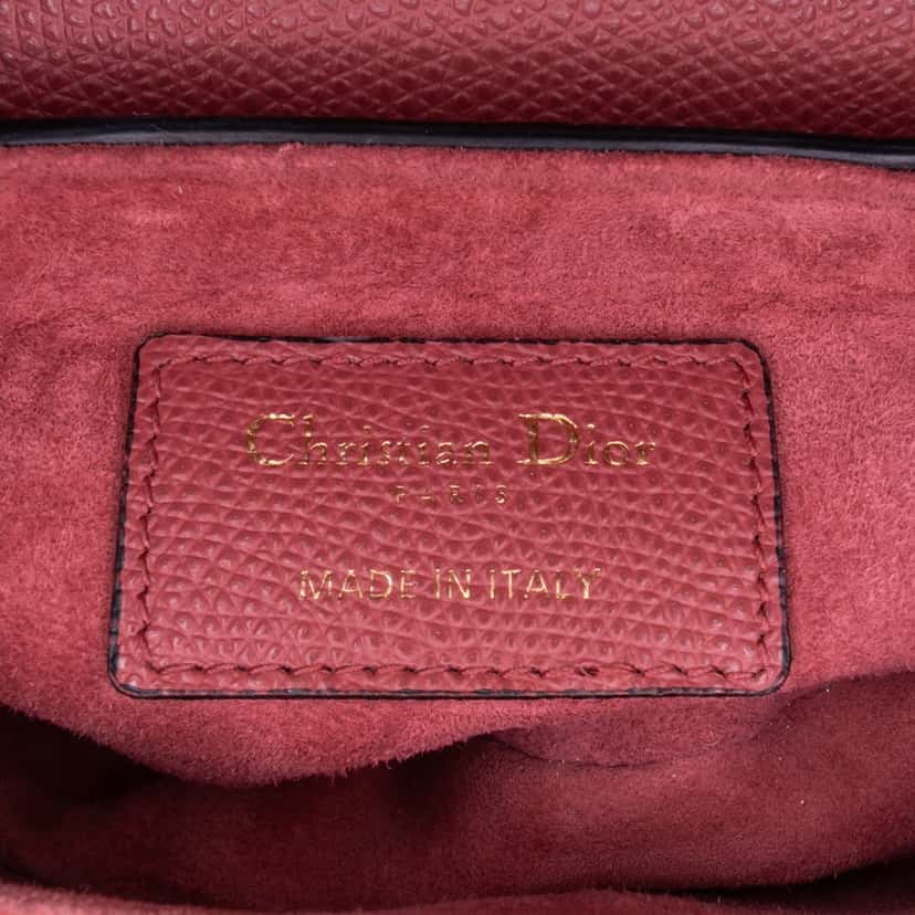 Dior Mini Grained Calfskin Saddle Bag Red Leather Good condition - Box View