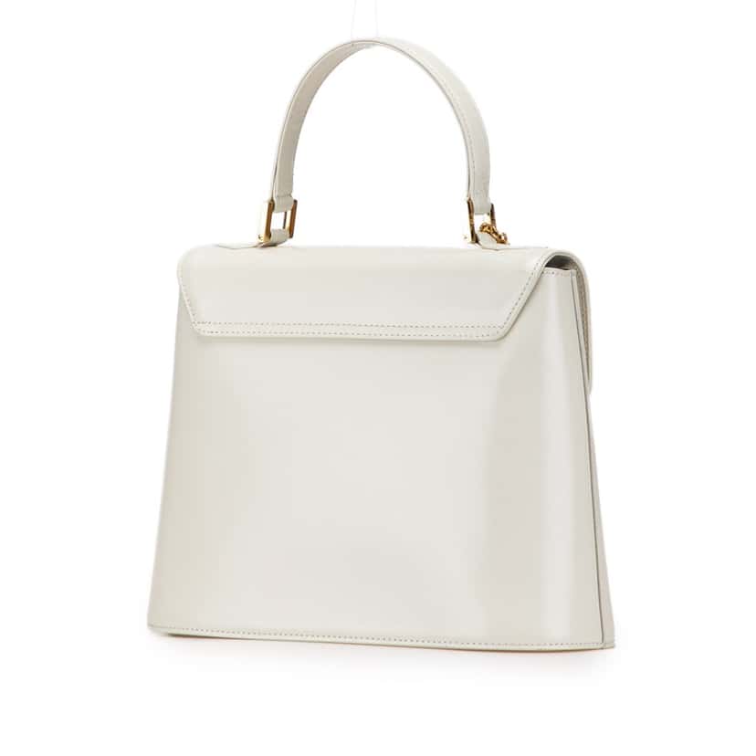 Yves Saint Laurent Leather Satchel White Leather Good condition - Back View