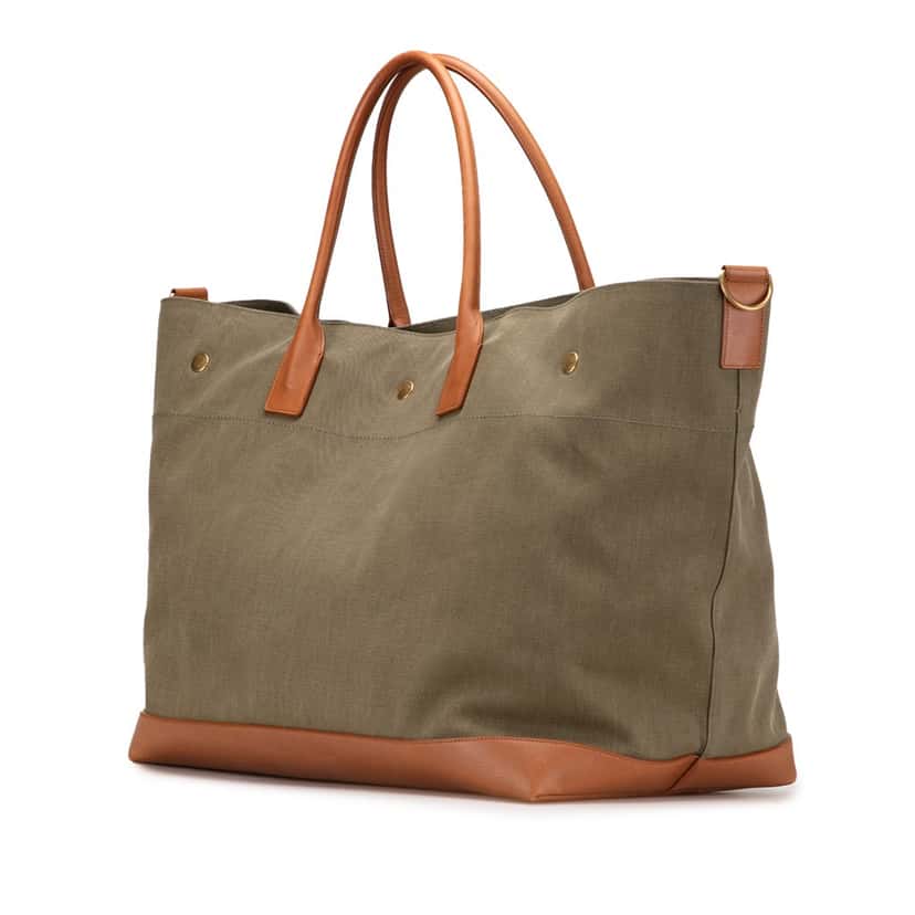Saint Laurent Maxi Canvas Rive Gauche Shopper Tote Brown Canvas Good condition - Back View