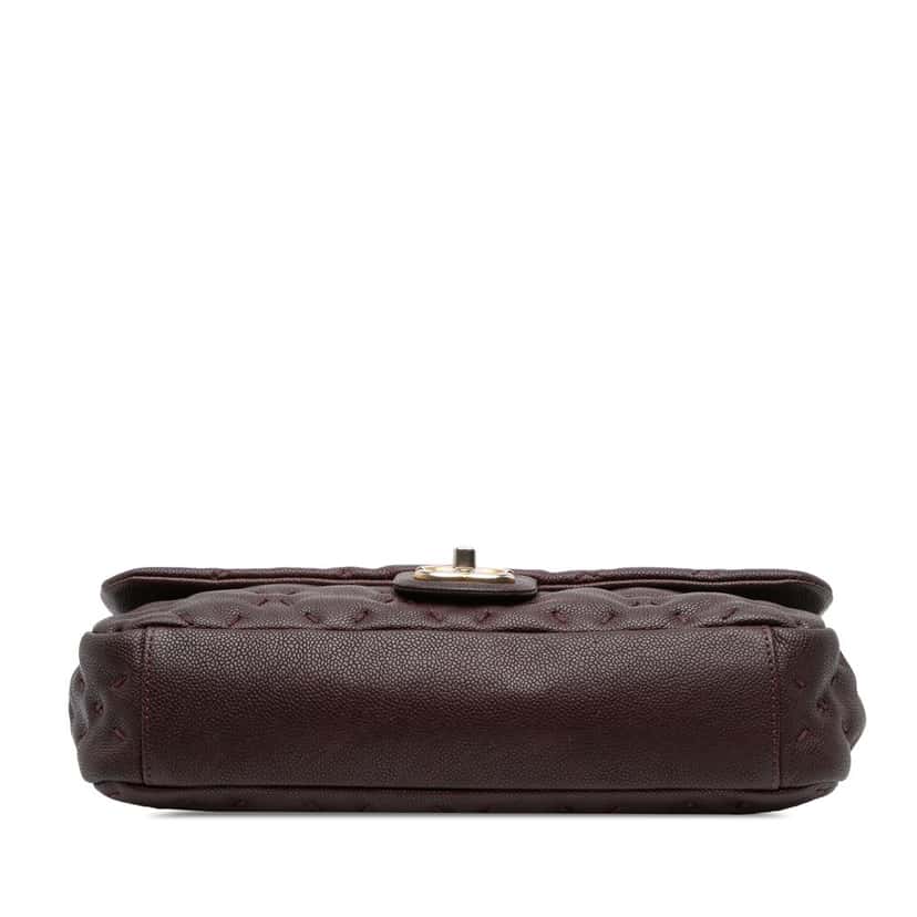 Chanel Caviar Wild Stitch Flap Red Leather Good condition - Inside View