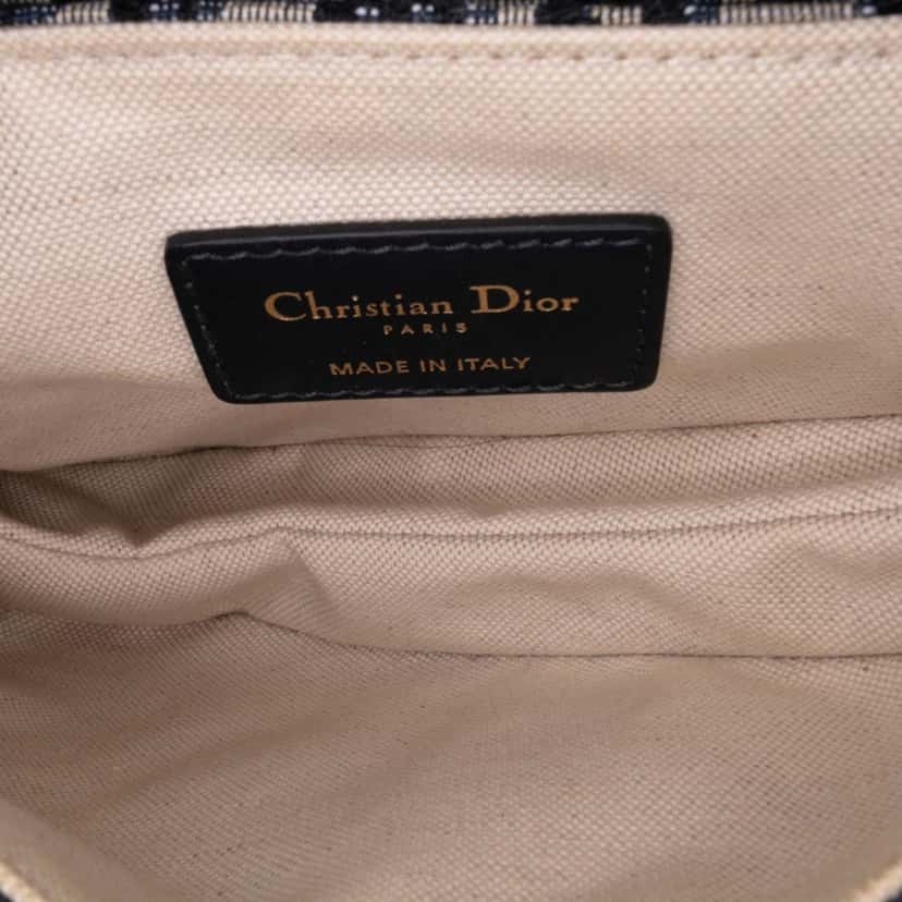 Dior Mini Oblique Canvas Saddle Bag Blue Canvas Good condition - Model View