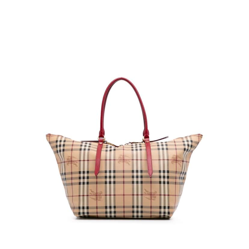Burberry Small Haymarket Check Coated Canvas Salisbury Tote Brown Canvas Good condition - Front View