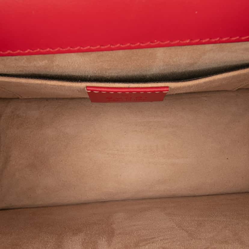 Gucci Mini Calfskin Sylvie Satchel Red Leather Good condition - Model View
